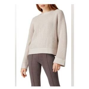 Great Jones Oatmeal Cream Color Tie-Back Bell Sleeves Sweater Size Small